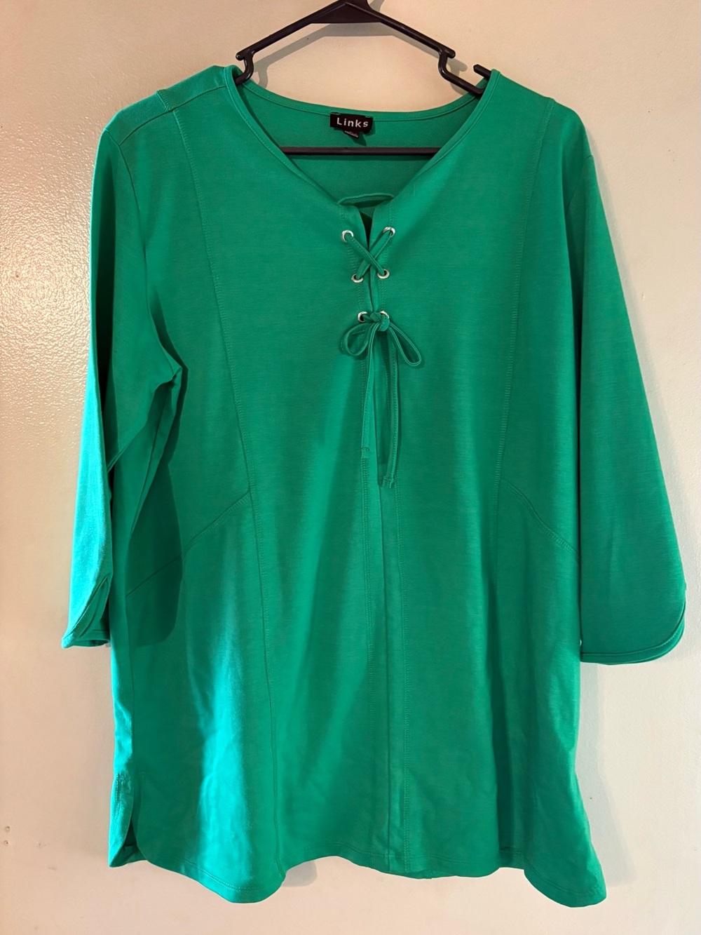 Link Teal Green Lace-Up Women's Tunic